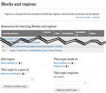 A topic page, with vote buttons for "inclusion" and "dependency" relations.